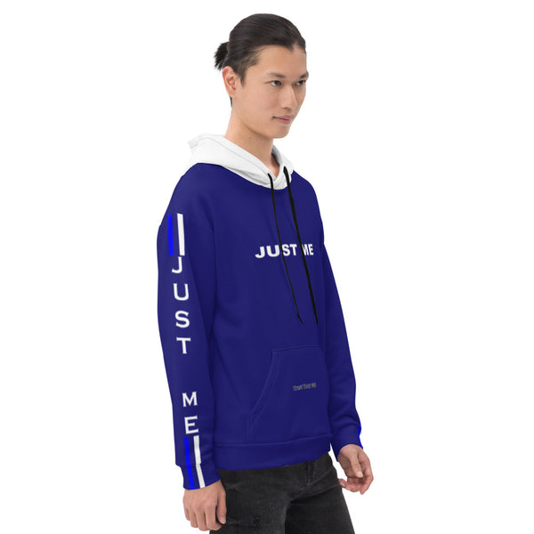 Hoodies4You "Just Me" Dual Stripes Blue w/White Hood
