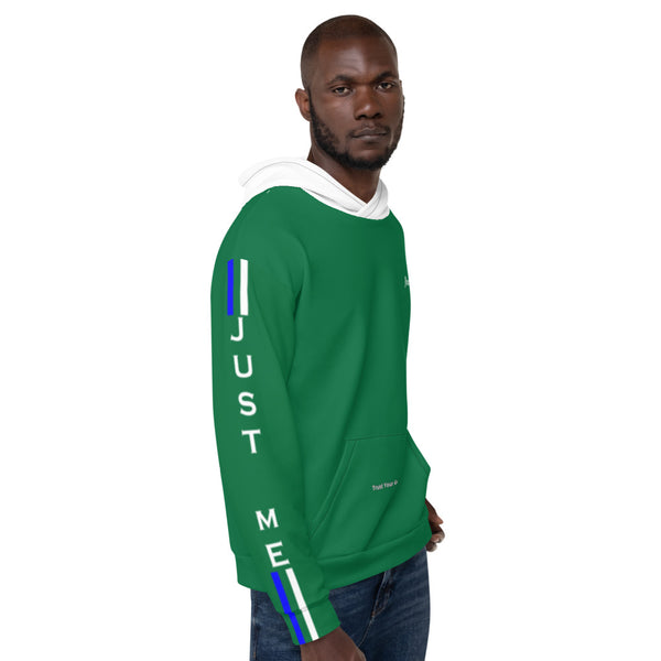 Hoodies4You "Just Me" Dual Stripes Green w/White Hood