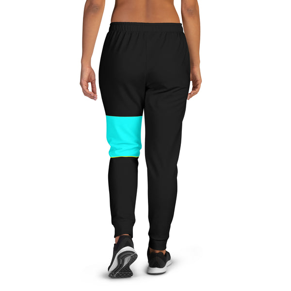 Hoodies4you "Just Me" Black/Aqua Women's Joggers Pants #027