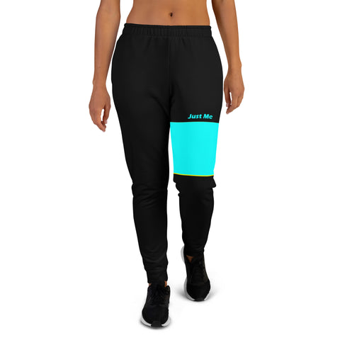 Hoodies4you "Just Me" Black/Aqua Women's Joggers Pants #027