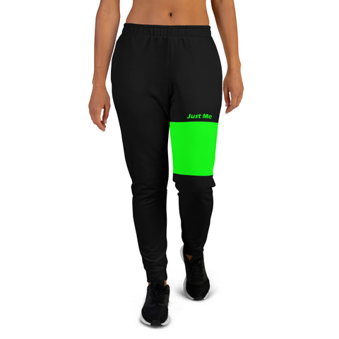 Hoodies4you "Just Me" Black/Green Women's Joggers Pants #028