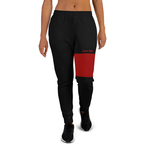 Hoodies4you "Just Me" Black/Ruby Red Women's Joggers Pants #026