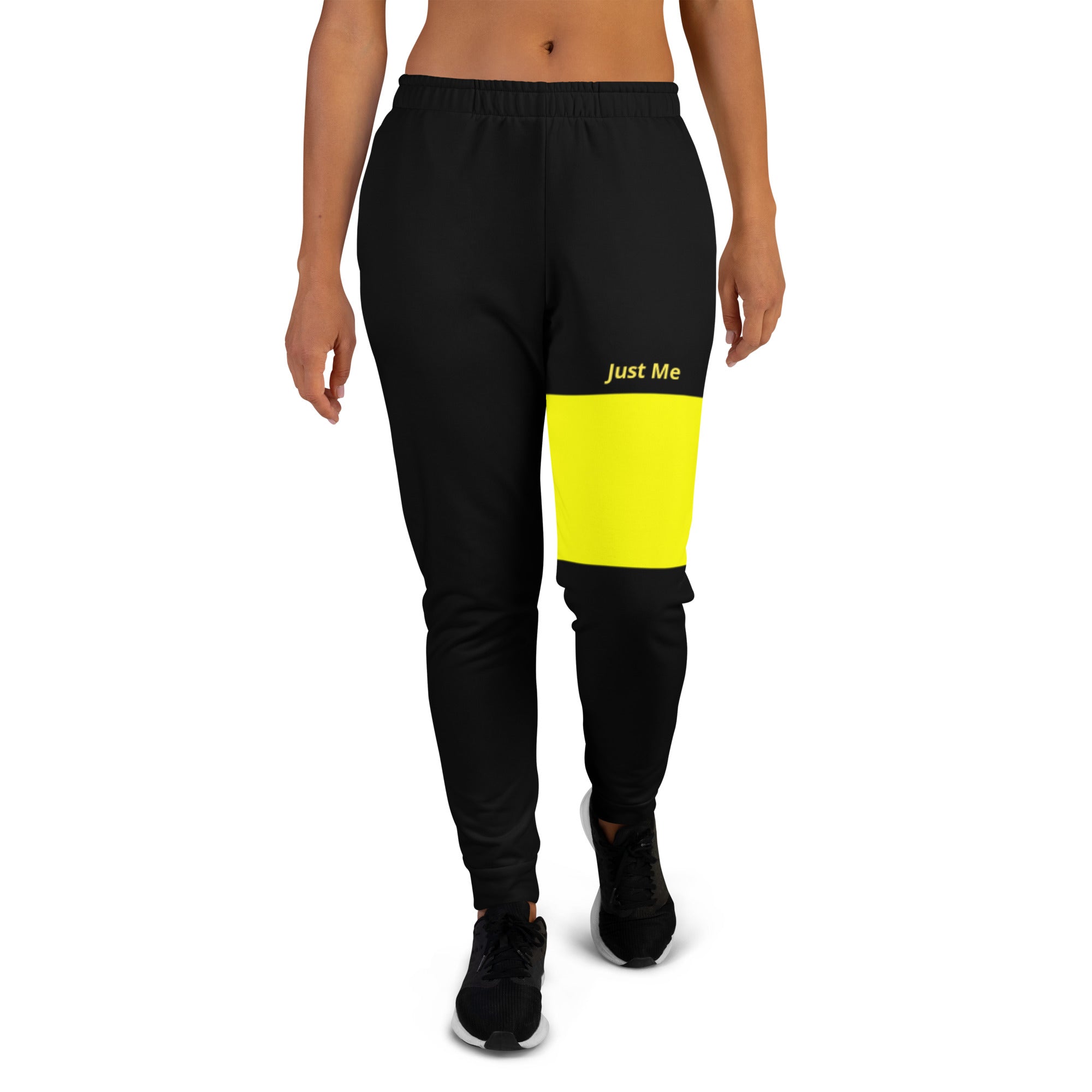Hoodies4you "Just Me" Black/Yellow Women's Joggers Pants #030
