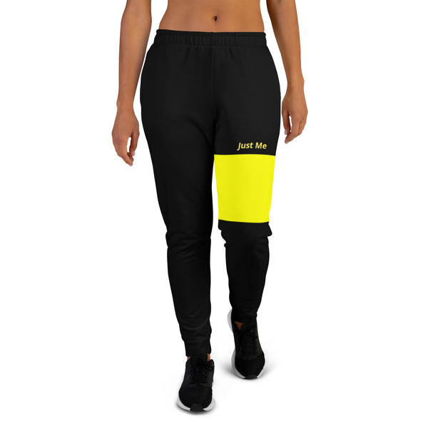 Hoodies4you "Just Me" Black/Yellow Women's Joggers Pants #030