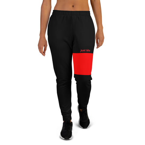 Hoodies4you "Just Me" Black/Red Women's Joggers Pants #031