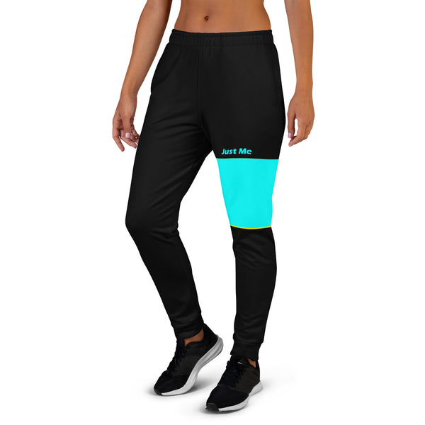 Hoodies4you "Just Me" Black/Aqua Women's Joggers Pants #027
