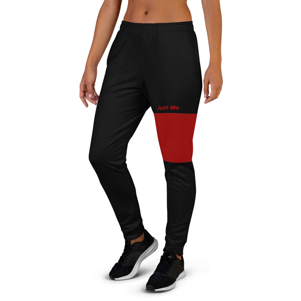 Hoodies4you "Just Me" Black/Ruby Red Women's Joggers Pants #026