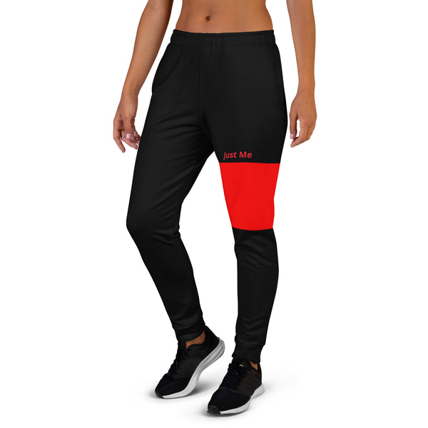 Hoodies4you "Just Me" Black/Red Women's Joggers Pants #031