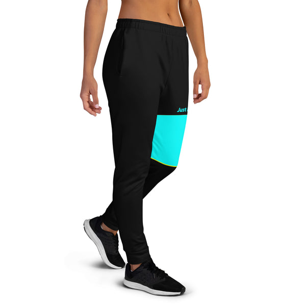 Hoodies4you "Just Me" Black/Aqua Women's Joggers Pants #027