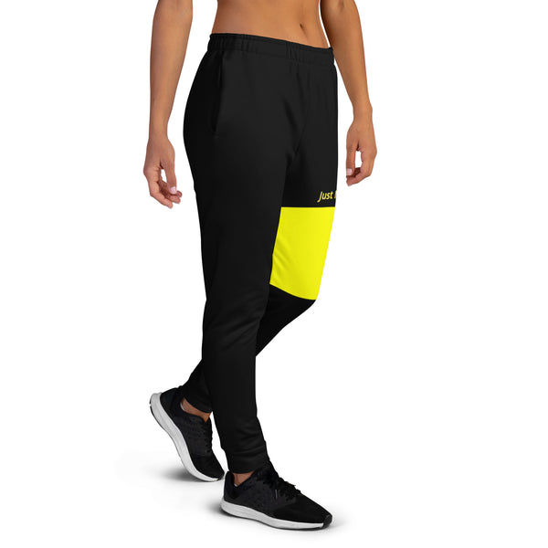 Hoodies4you "Just Me" Black/Yellow Women's Joggers Pants #030