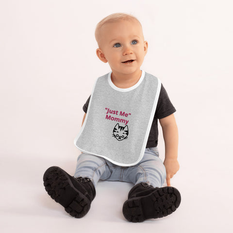 Hoodies4You "Just Me Mommy" Embroidered Baby Bib