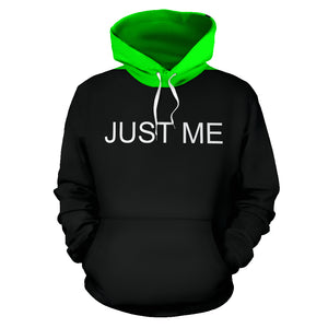 Hoodies4You "JUST ME" Black w/Neon Green Hood, Green Side Stripes