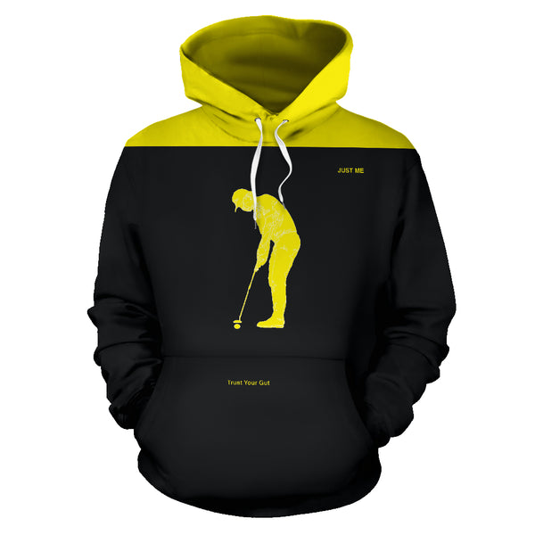 Hoodies4You "Just Me" Trust Your Gut" Black and Yellow Golf