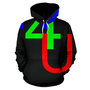 Hoodies4You "4U" Black w/Black Hood