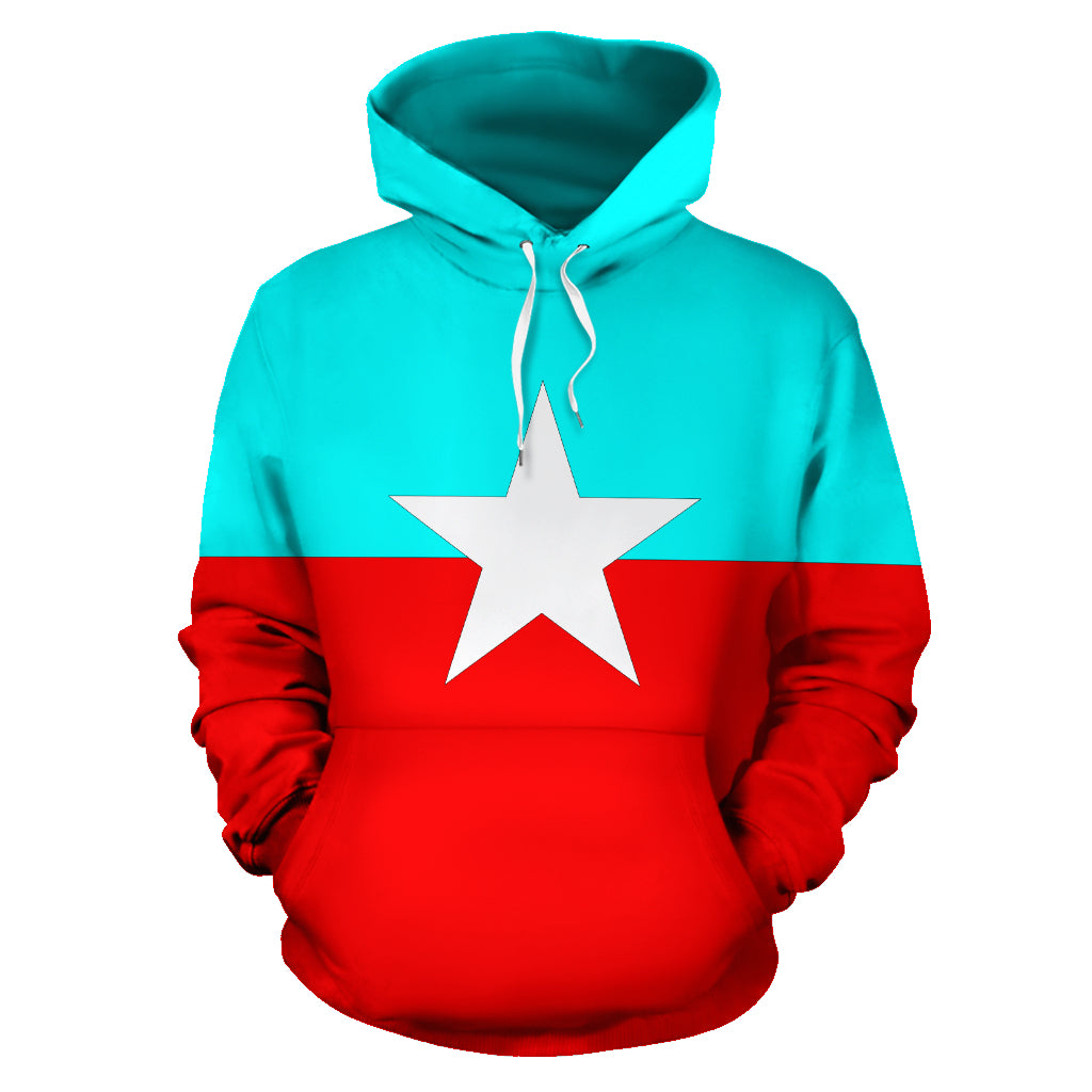 Hoodies4You "You are a Star" Red/Aqua Blue w/Aqua Blue Hood