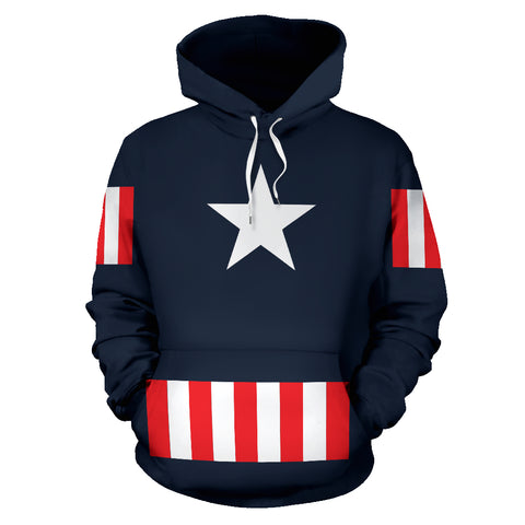 Hoodies4You "Captain America" Red and Blue Hoodie