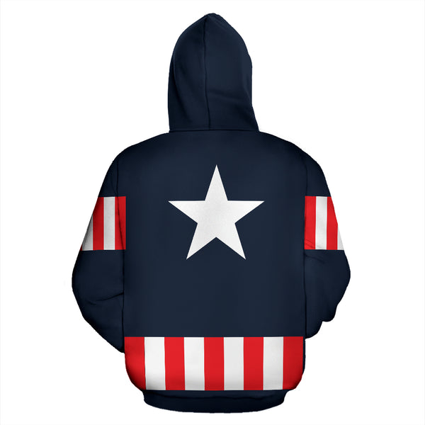 Hoodies4You "Captain America" Red and Blue Hoodie