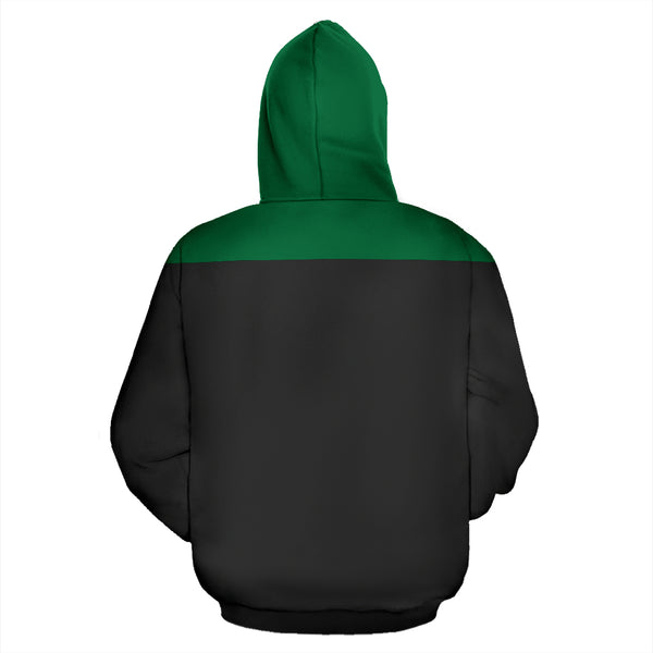 Hoodies4You "Just Me" Black w/Forest Green Hood