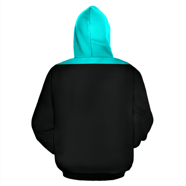 Hoodies4You "Just Me" Chinese FI Black and Light Blue Hoodie