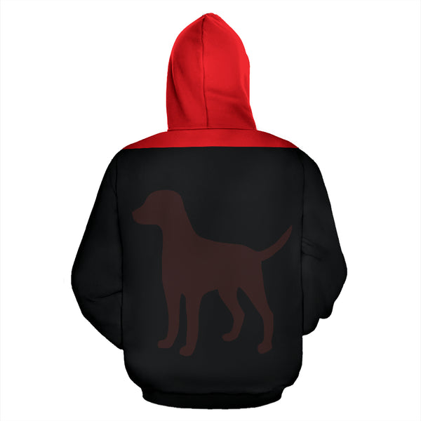 Hoodies4You "Just Me and My Dog" Black w/Red Hood and Dog