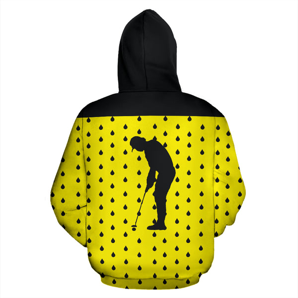 Hoodies4You "Just Me" Trust Your Gut" Yellow Golf in the rain
