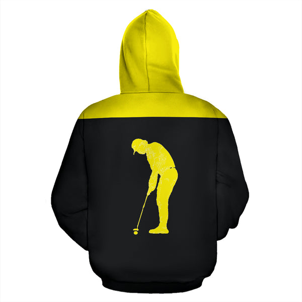 Hoodies4You "Just Me" Trust Your Gut" Black and Yellow Golf