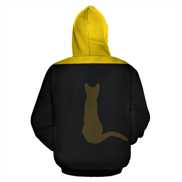 Hoodies4You "Just Me and My Cat" Black w/Yellow Hood and Cat