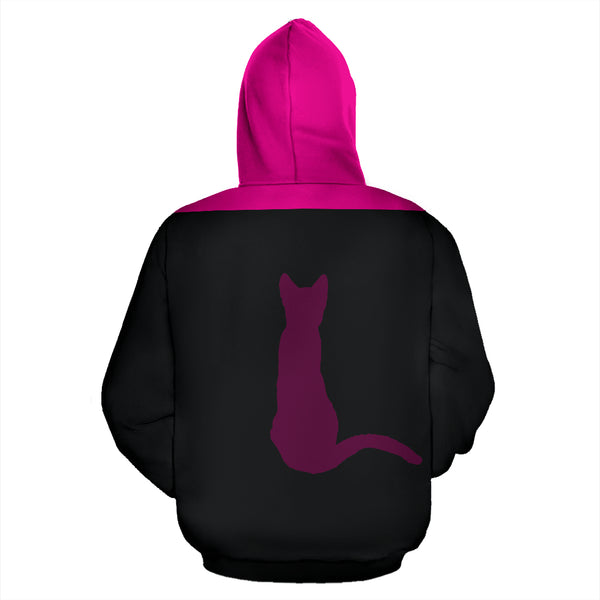 Hoodies4You "Just Me and My Cat" Black w/Pink Hood and Cat