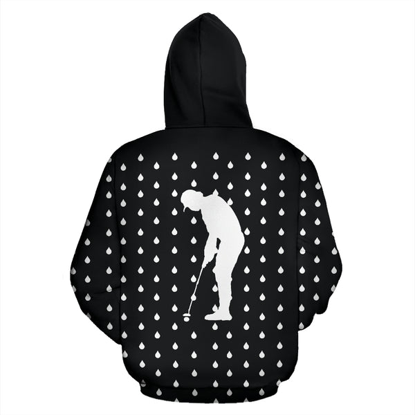 Hoodies4You "Just Me" Trust Your Gut" Black and White Golf in the rain