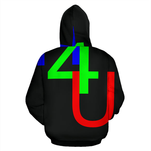 Hoodies4You "4U" Black w/Black Hood