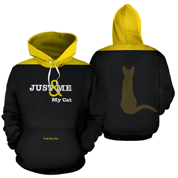 Hoodies4You "Just Me and My Cat" Black w/Yellow Hood and Cat