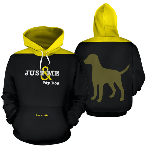 Hoodies4You "Just Me and My Dog" Black w/Yellow Hood and Dog