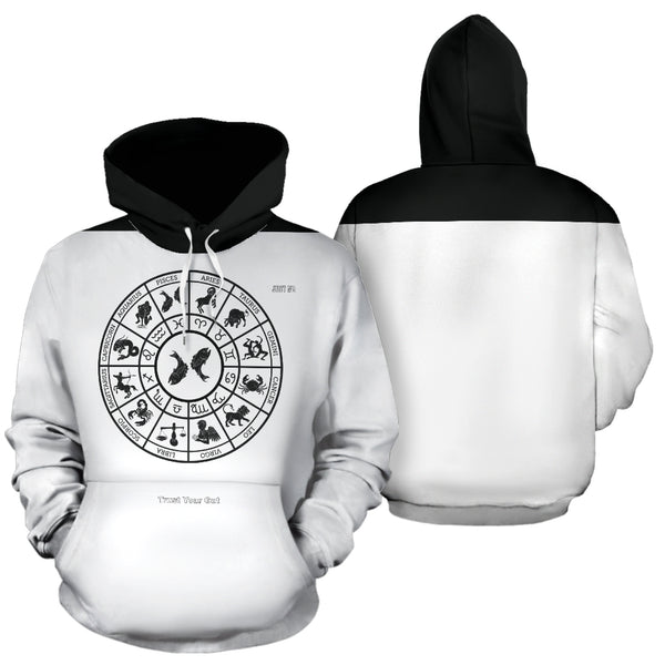 Hoodies4You "Just Me" "Trust Your Gut" Pisces White w/Black Hood