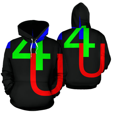 Hoodies4You "4U" Black w/Black Hood