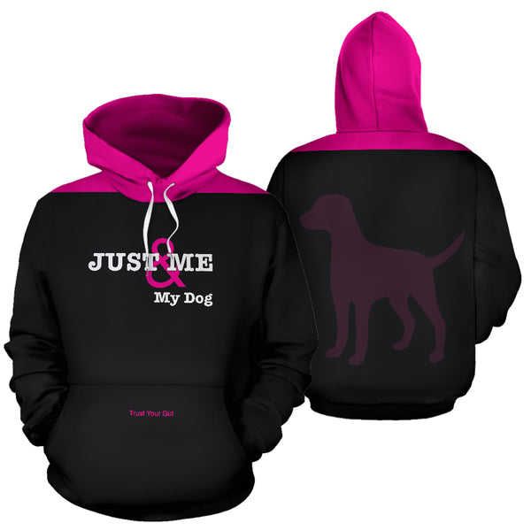 Hoodies4You "Just Me and My Dog" Black w/Pink Hood and Dog