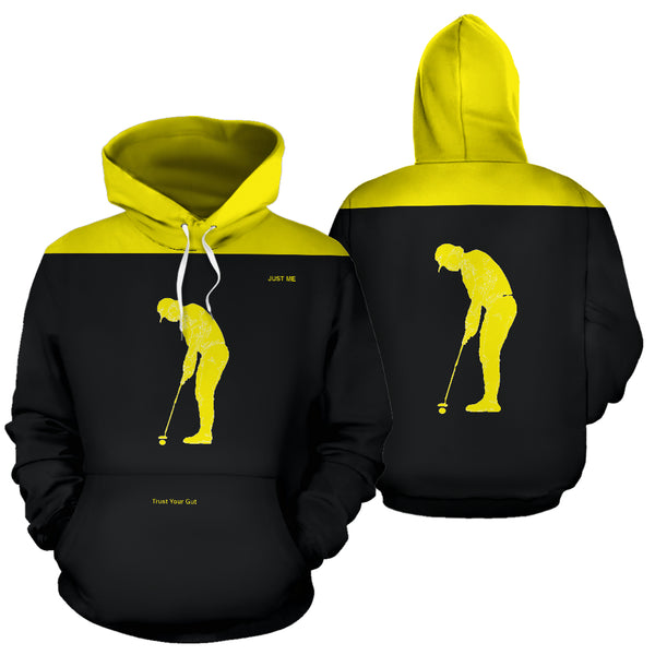 Hoodies4You "Just Me" Trust Your Gut" Black and Yellow Golf