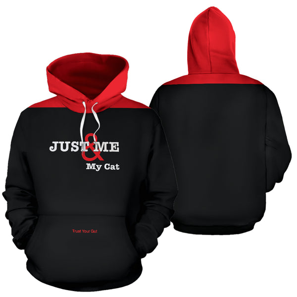 Hoodies4You "Just Me and My Cat" Black w/Red Hood