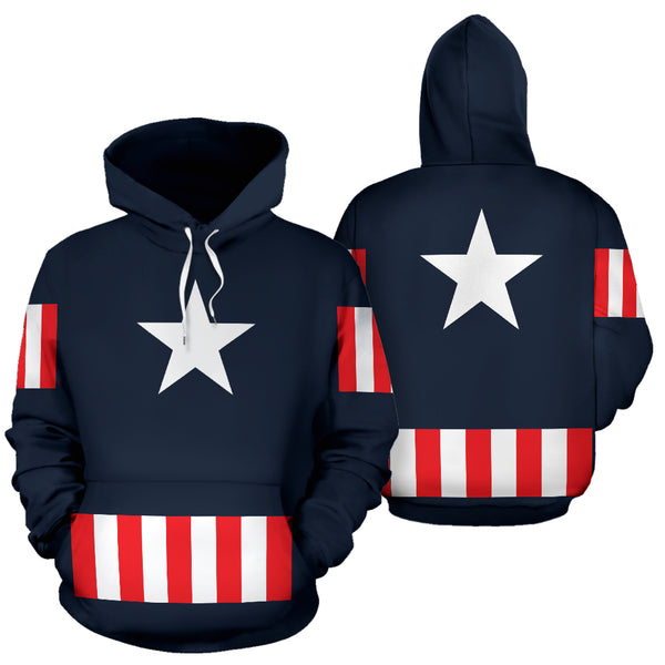 Hoodies4You "Captain America" Red and Blue Hoodie