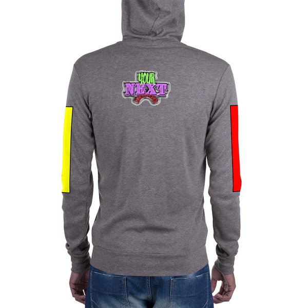 Hoodies4You "Just Me" "Trust Your Gut" Men's zip up Black w/Black Hood