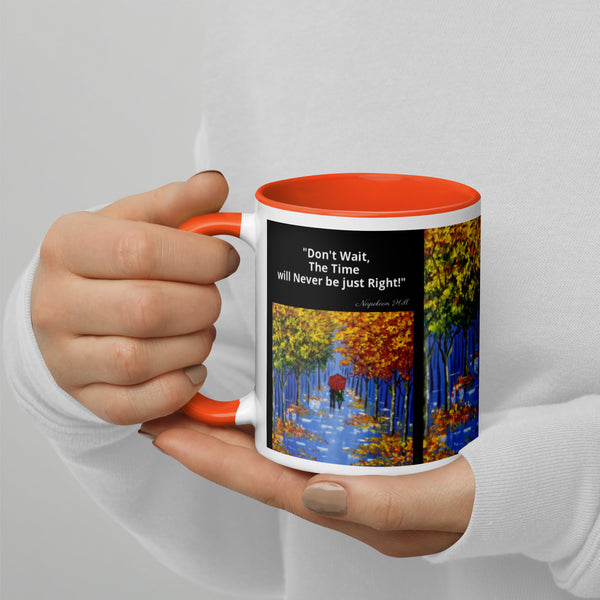 Hoodies4You "Morning Walk" Mug "Don't Wait, The Time will Never be just Right!" Quote by Napoleon Hill