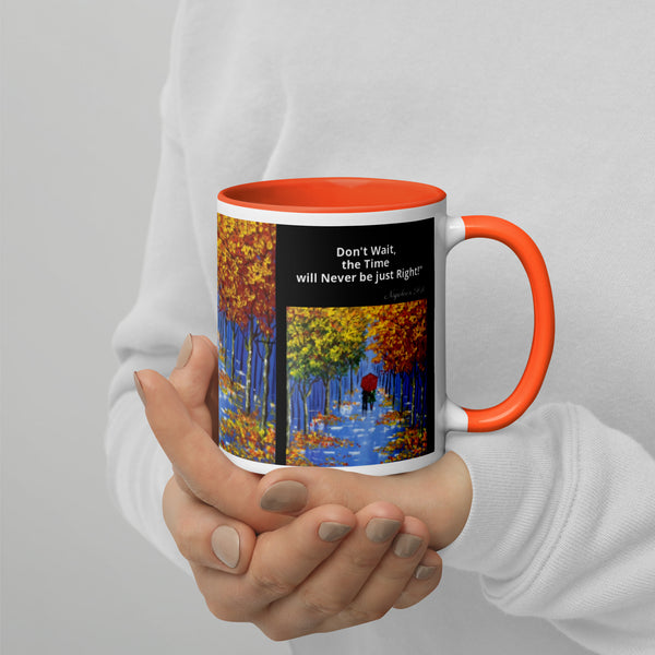 Hoodies4You "Morning Walk" Mug "Don't Wait, The Time will Never be just Right!" Quote by Napoleon Hill