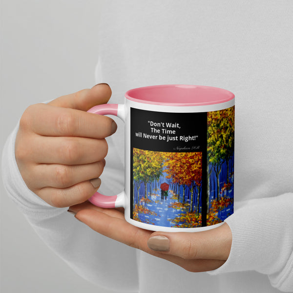 Hoodies4You "Morning Walk" Mug "Don't Wait, The Time will Never be just Right!" Quote by Napoleon Hill