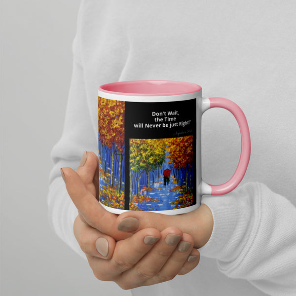 Hoodies4You "Morning Walk" Mug "Don't Wait, The Time will Never be just Right!" Quote by Napoleon Hill