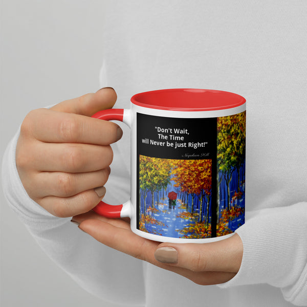 Hoodies4You "Morning Walk" Mug "Don't Wait, The Time will Never be just Right!" Quote by Napoleon Hill