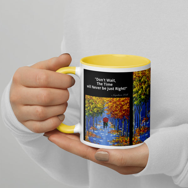 Hoodies4You "Morning Walk" Mug "Don't Wait, The Time will Never be just Right!" Quote by Napoleon Hill