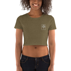 Hoodies4you "Do Not Cross Over Double White Lines" Women’s Crop Tee -Embroidery